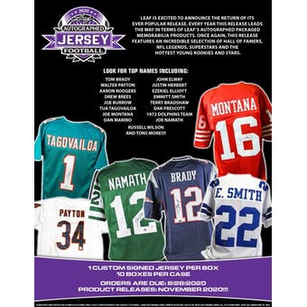 2020 Leaf Autographed Football Mystery Jersey Edition