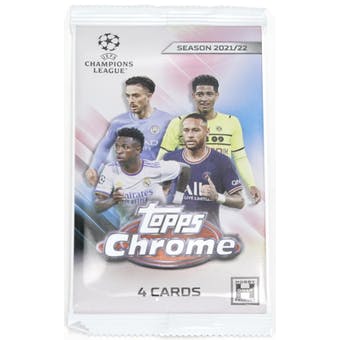 2021-22 Topps Chrome UEFA Champions League Soccer Hobby Pack