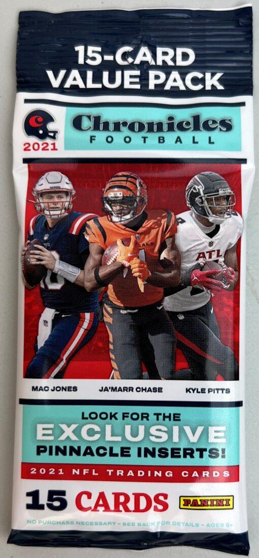 2021 Panini Chronicles Football 15-Card Jumbo Value Pack (Pinnacle Inserts)
