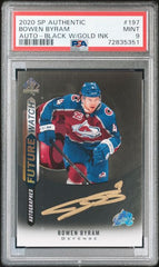 2020-21 SP Authentic #197 Bowen Byram Black with Gold Ink PSA 9 (Rookie) | Eastridge Sports Cards