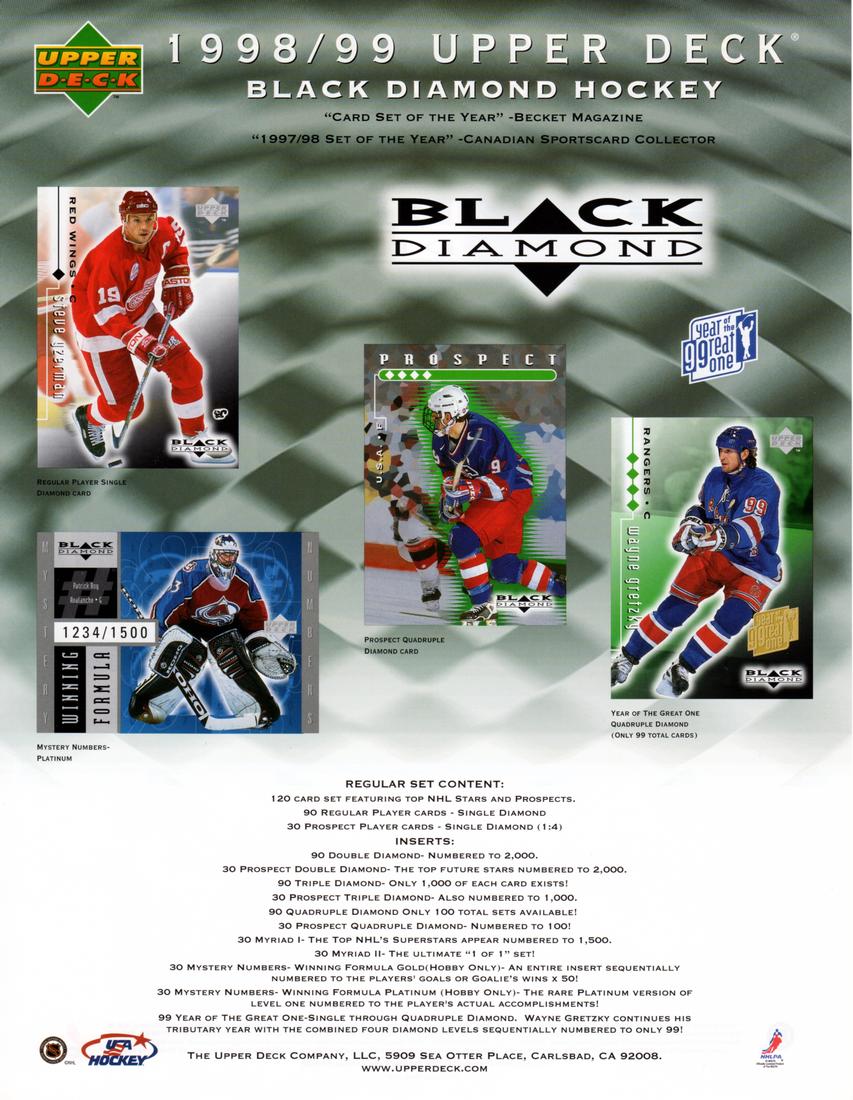 1998-99 Upper Deck Black Diamond Retail Pack | Eastridge Sports Cards