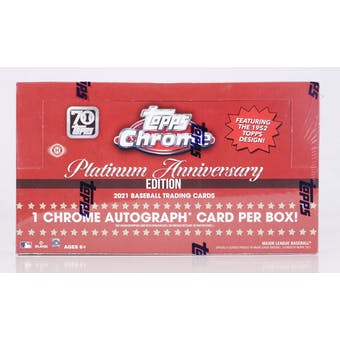 2021 Topps Chrome Platinum Anniversary Baseball Hobby Box