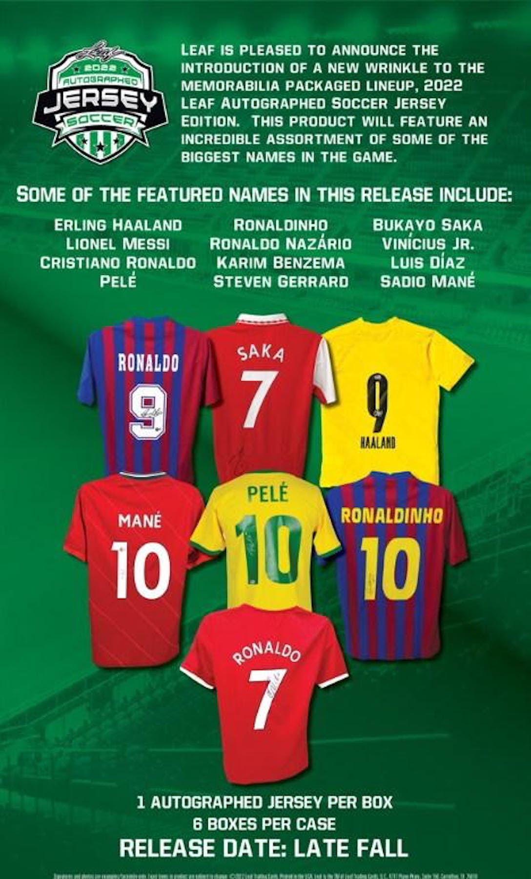 2022 Leaf Mystery Autographed Soccer Jersey Hobby Box | Eastridge Sports Cards