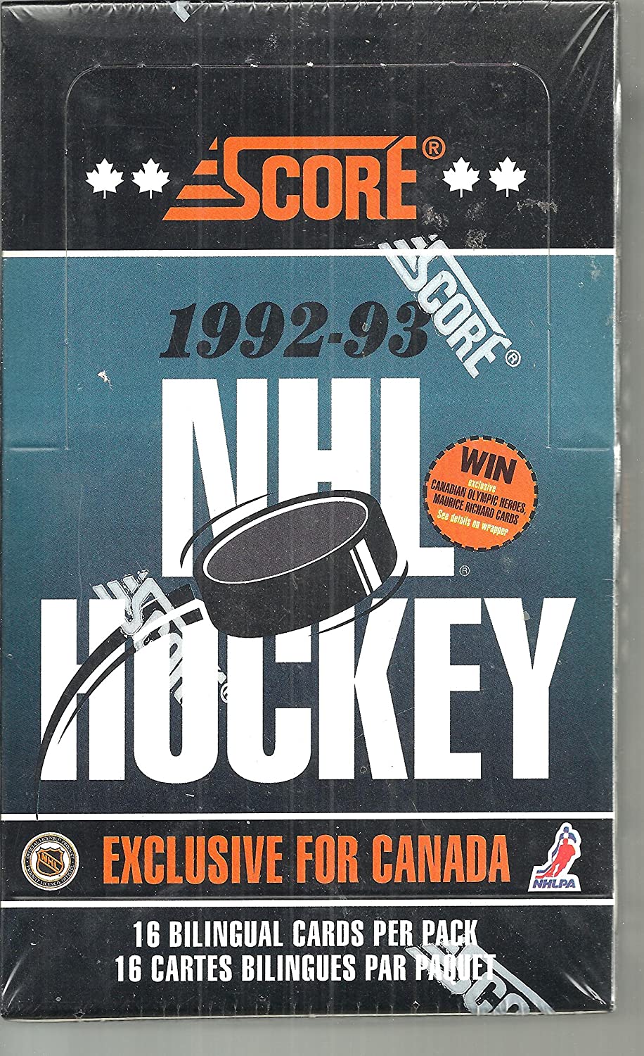 1992-93 SCORE HOCKEY BILINGUAL (CANADIAN) FACTORY SEALED BOX