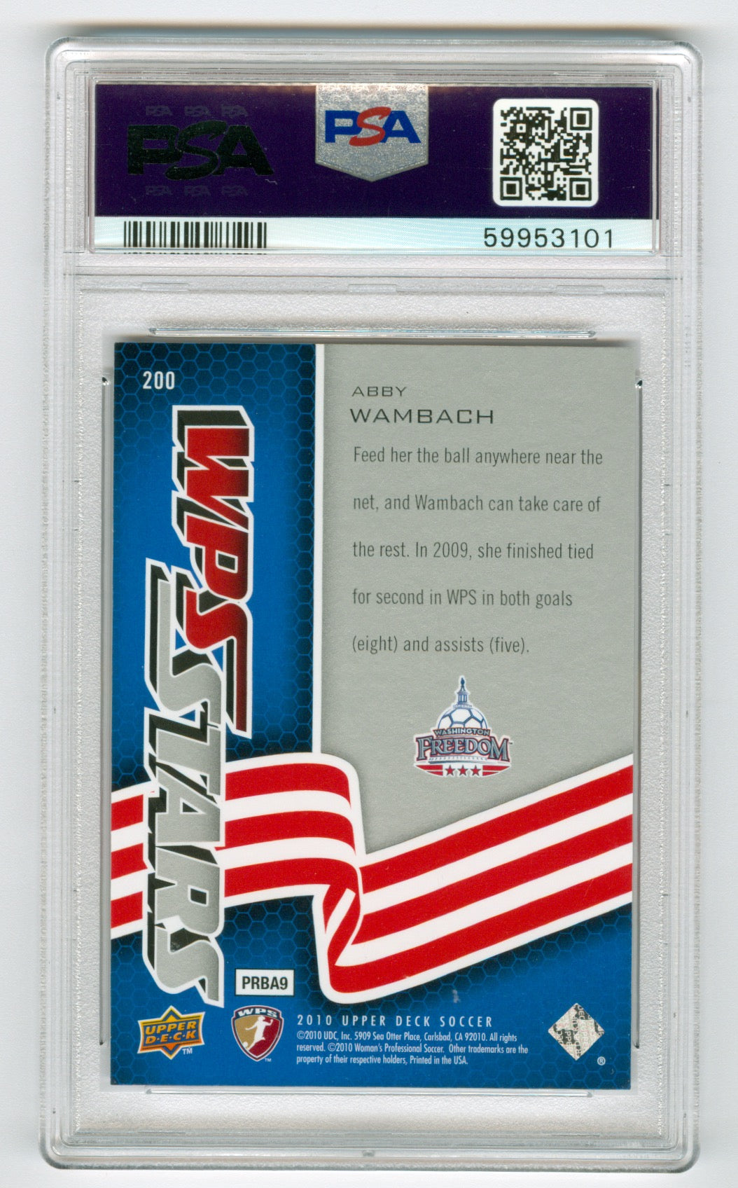 2010 Upper Deck MLS #200 Abby Wambach PSA 9 (Rookie) | Eastridge Sports Cards