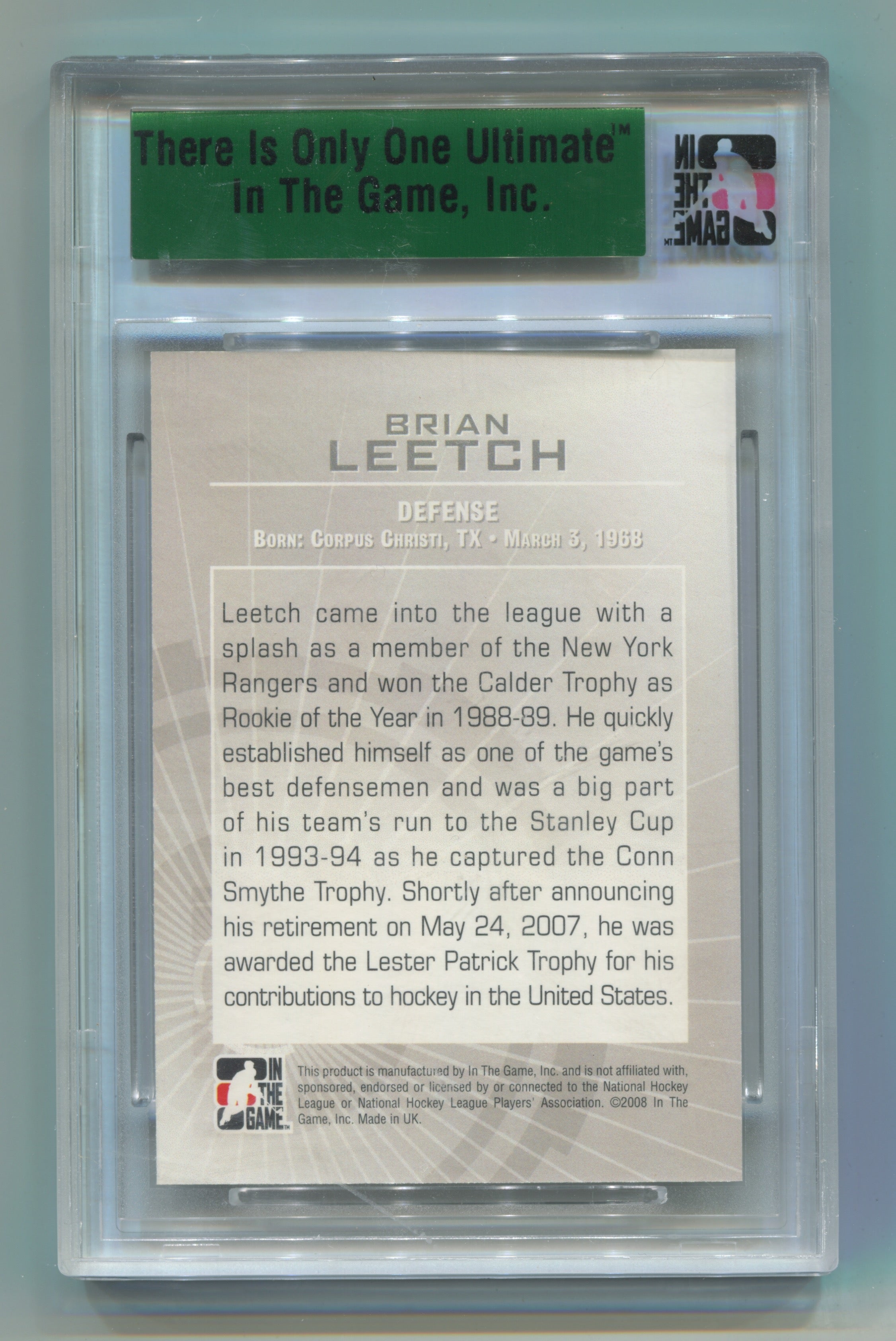 2007-08 ITG Ultimate Memorabilia 8th Edition Base Card Silver Brian Leetch #05/90 | Eastridge Sports Cards