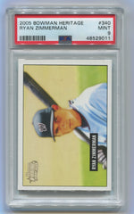 2005 Bowman Heritage #340 Ryan Zimmerman SP PSA 9 (Rookie) | Eastridge Sports Cards