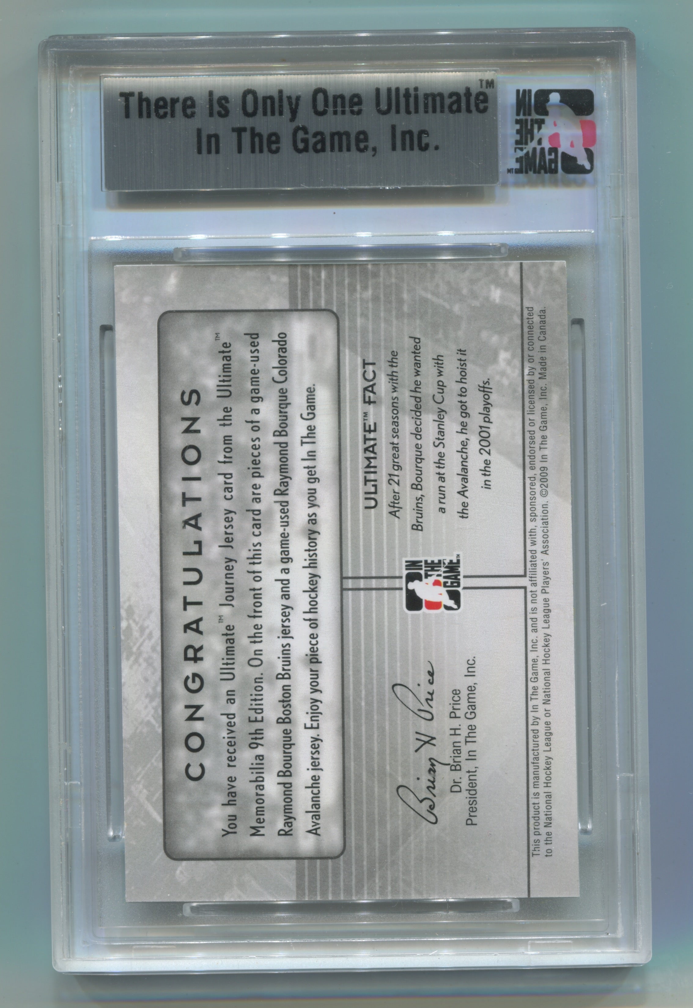 2008-09 ITG Ultimate Memorabilia 9th Edition Journey Jersey Silver Raymond Bourque #16/24 | Eastridge Sports Cards