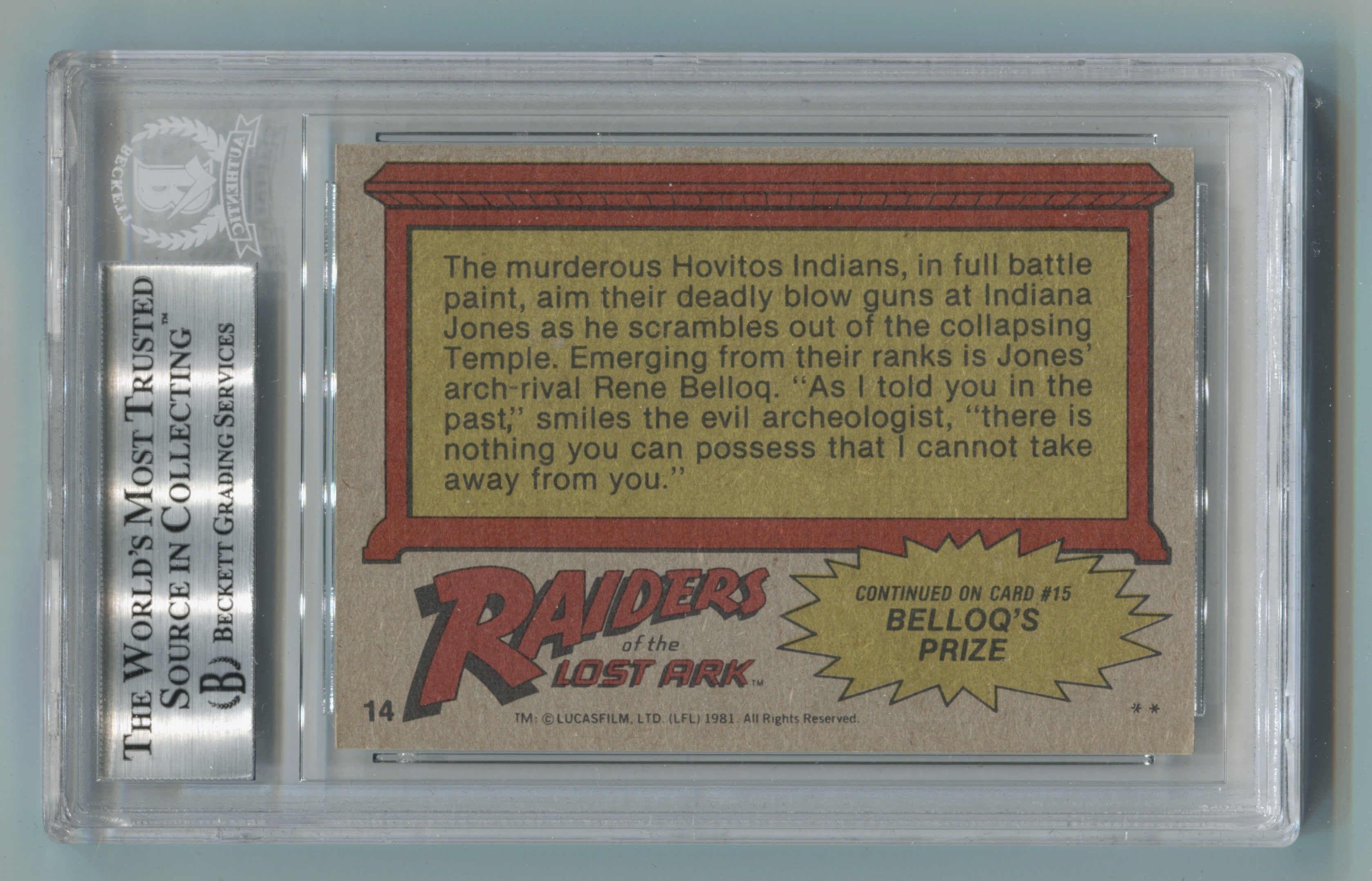 Paul Freeman Signed 1981 Topps Raiders of the Lost Ark Trading Card (Beckett Authenticated) | Eastridge Sports Cards