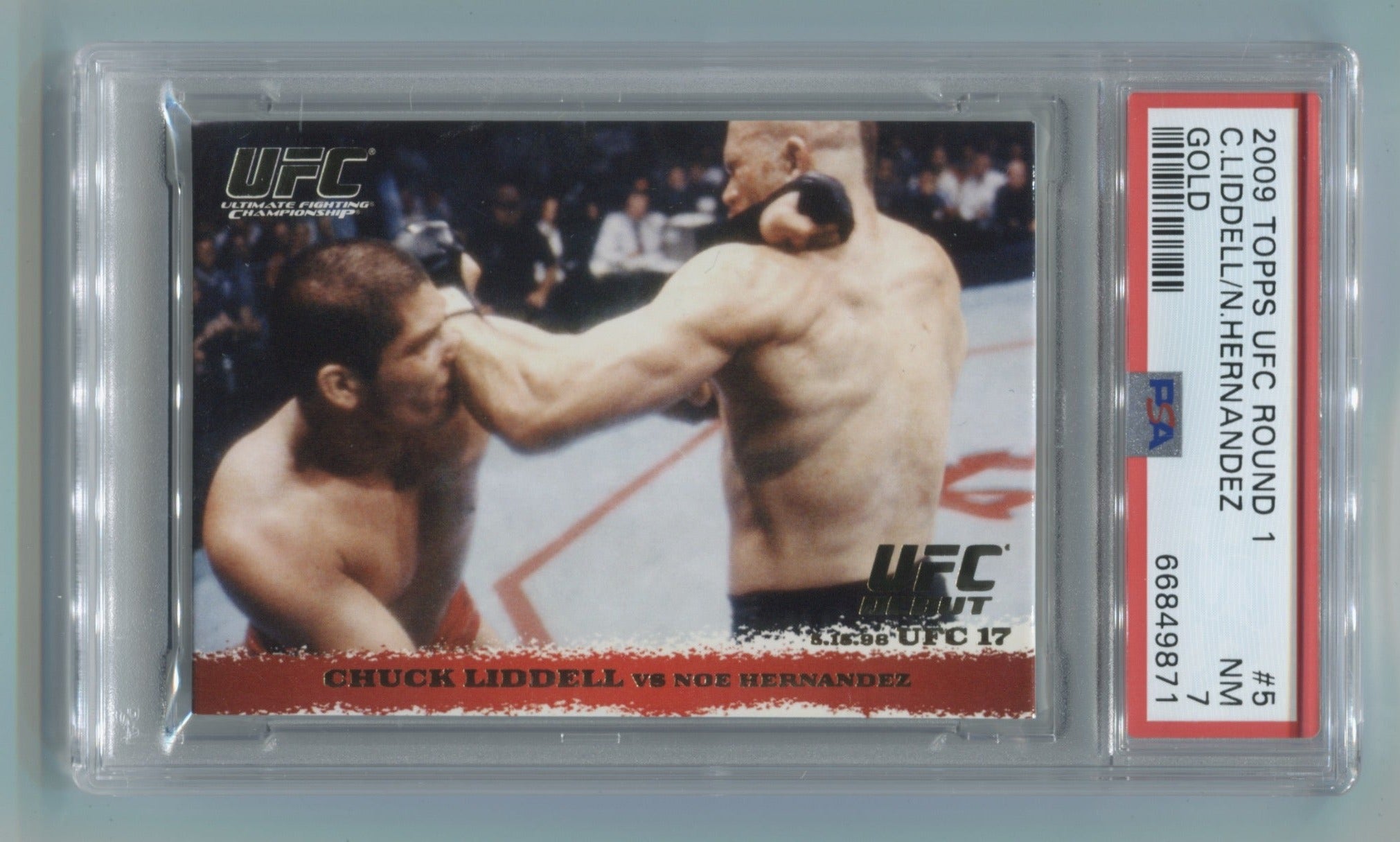 2009 Topps UFC Round 1 Gold #5 Chuck Liddell vs. Noe Hernandez PSA 7 (Rookie) | Eastridge Sports Cards