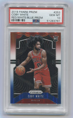 2019-20 Panini Prizm Prizms Red White and Blue #253 Coby White PSA 10 | Eastridge Sports Cards