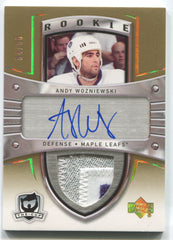 2005-06 The Cup Autographed Rookie Patches Gold Rainbow #164 Andrew Wozniewski #54/56 | Eastridge Sports Cards