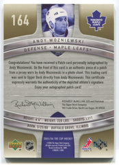 2005-06 The Cup Autographed Rookie Patches Gold Rainbow #164 Andrew Wozniewski #54/56 | Eastridge Sports Cards