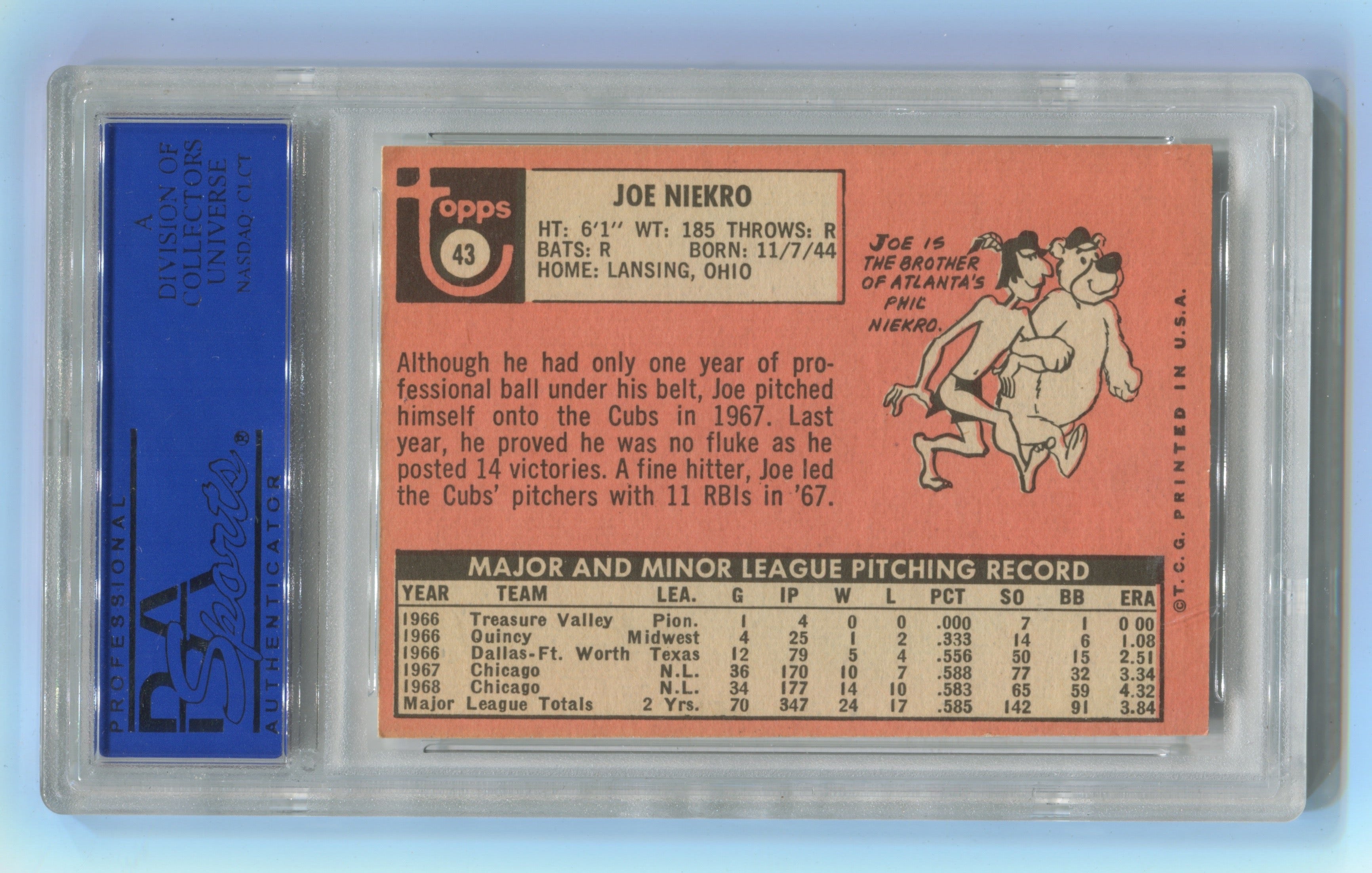 1969 Topps #43 Joe Niekro PSA 6 | Eastridge Sports Cards