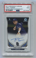 2014 Bowman Chrome Draft Draft Pick Autographs #BCATT Trea Turner PSA 9 | Eastridge Sports Cards
