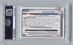 2021 Bowman Chrome Prospect Autographs Refractors #CPAWD Wilman Diaz #204/499 PSA 9 | Eastridge Sports Cards