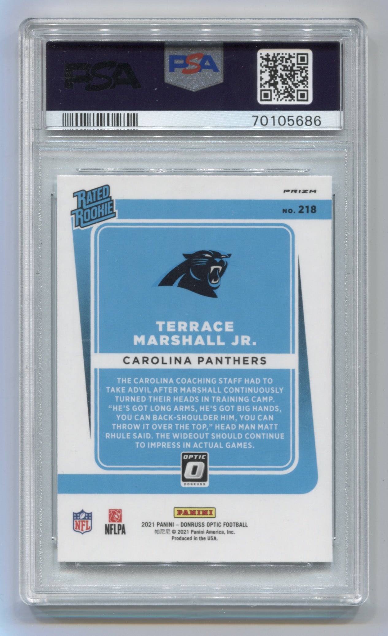 2021 Donruss Optic Holo #218 Terrace Marshall Jr. PSA 10 (Rookie) | Eastridge Sports Cards