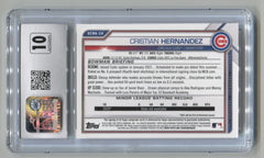 2021 Bowman Chrome Mega Box Prospect Autograph Refractors #BCMACH Cristian Hernandez CSG 9 (Auto 10) | Eastridge Sports Cards