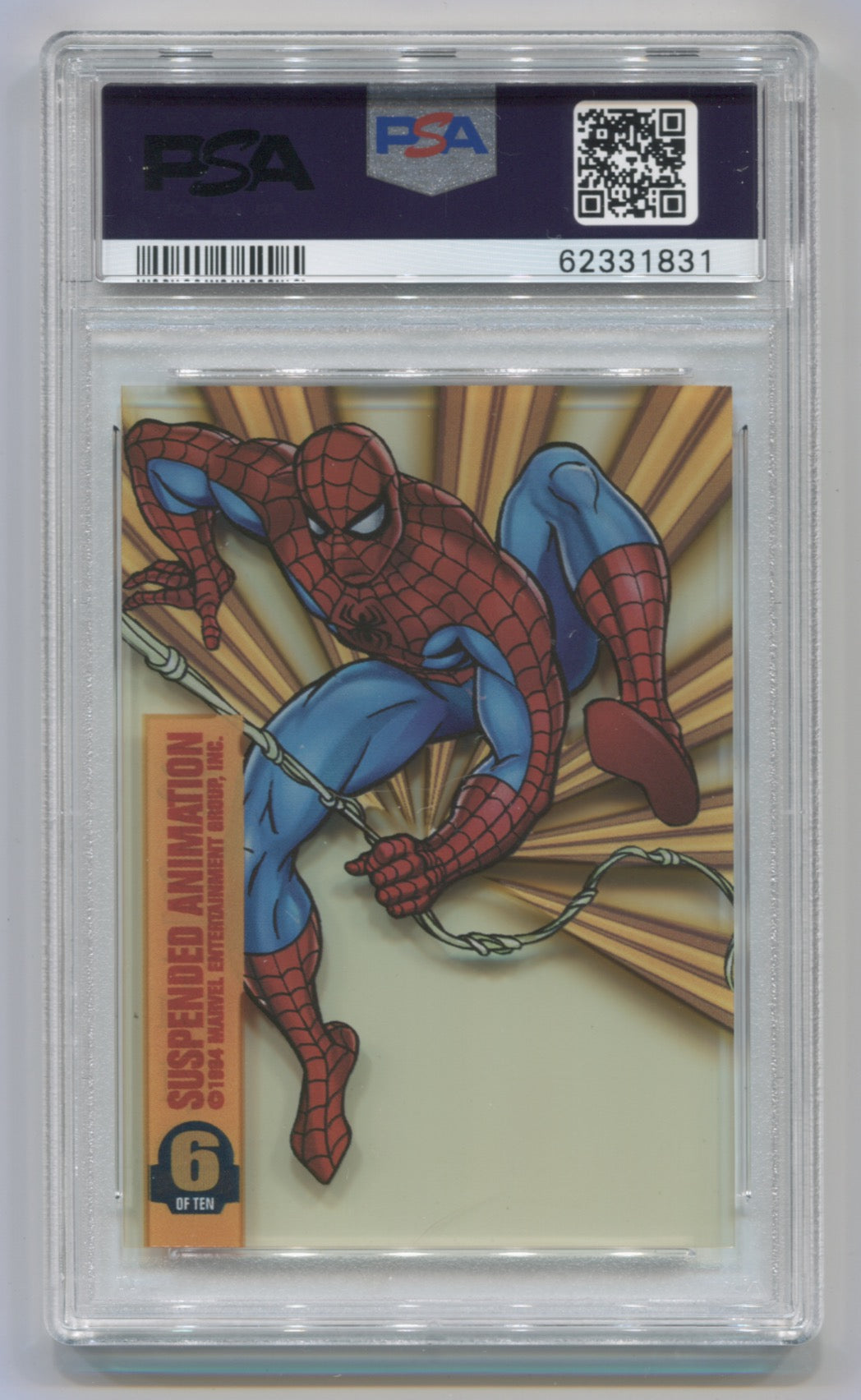 1994 Marvel Universe Suspended Animation #6 Spider-Man PSA 8 | Eastridge Sports Cards