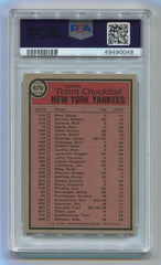 1981 Topps #670 Yankees Team PSA 8 | Eastridge Sports Cards