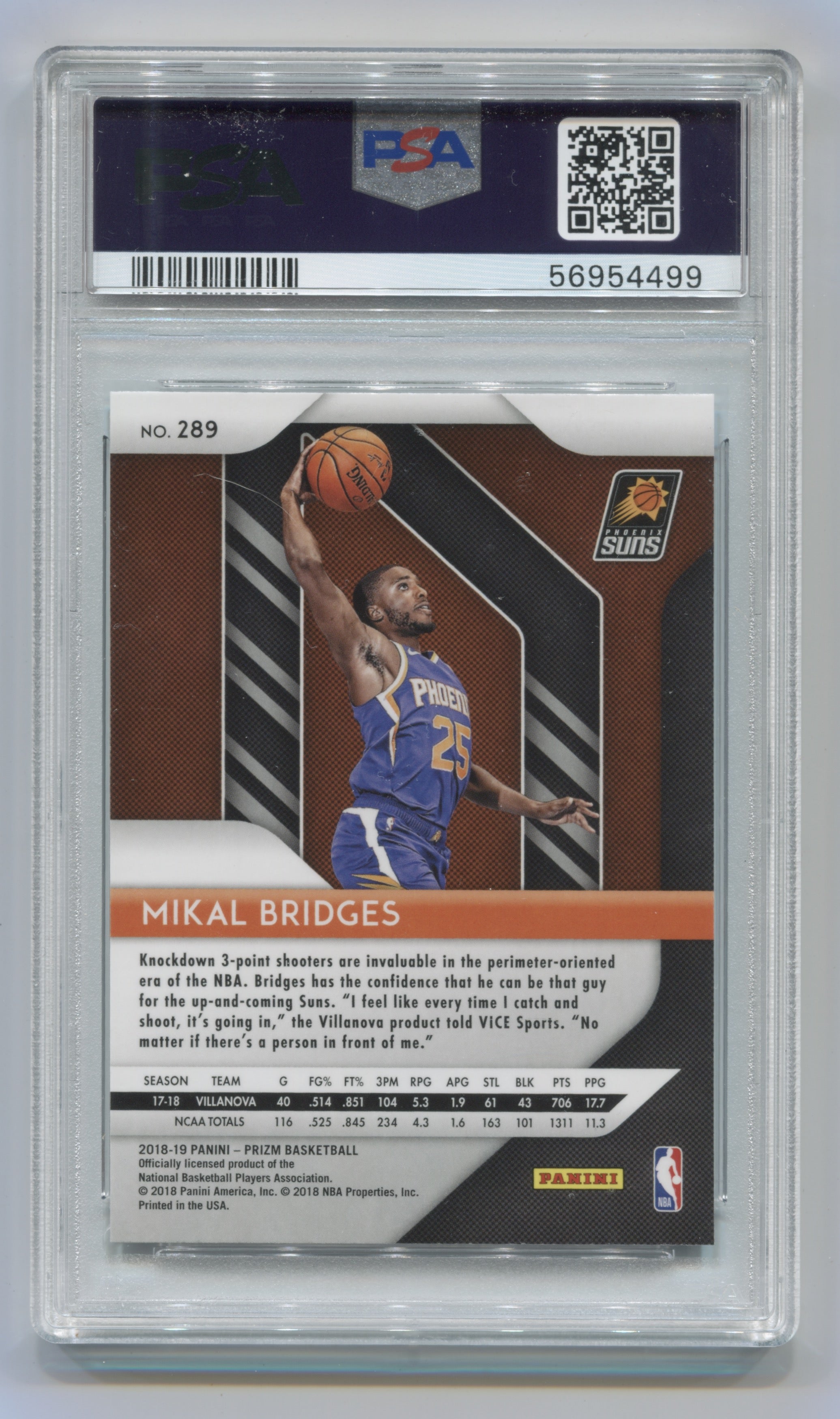 2018-19 Panini Prizm #289 Mikal Bridges PSA 10 (Rookie) | Eastridge Sports Cards