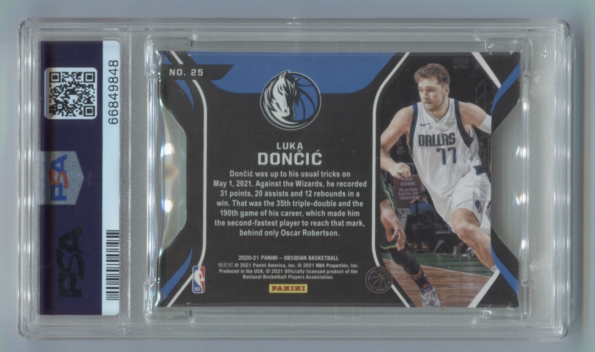 2020-21 Panini Obsidian Pitch Black Electric Etch Yellow Flood #25 Luka Doncic PSA 7 | Eastridge Sports Cards