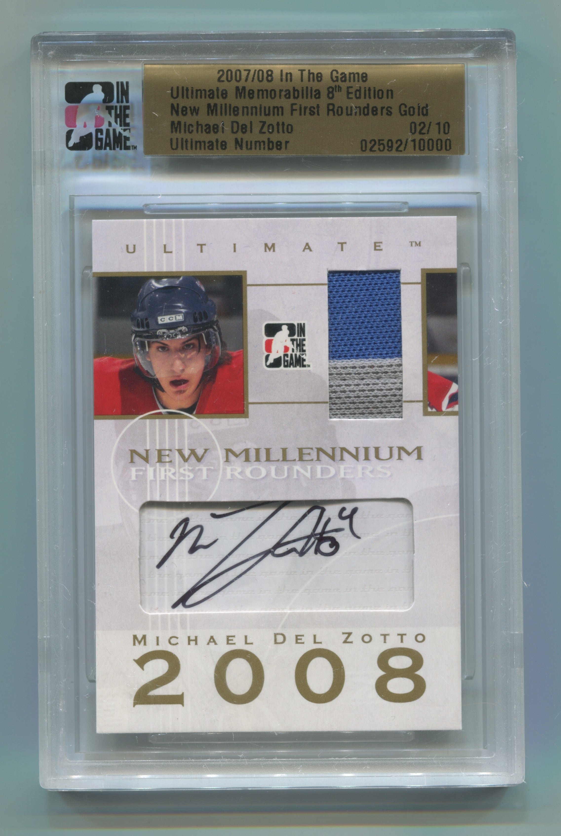 2007-08 ITG Ultimate Memorabilia 8th Edition New Millennium First Rounders Gold Michael Del Zotto #02/10 | Eastridge Sports Cards