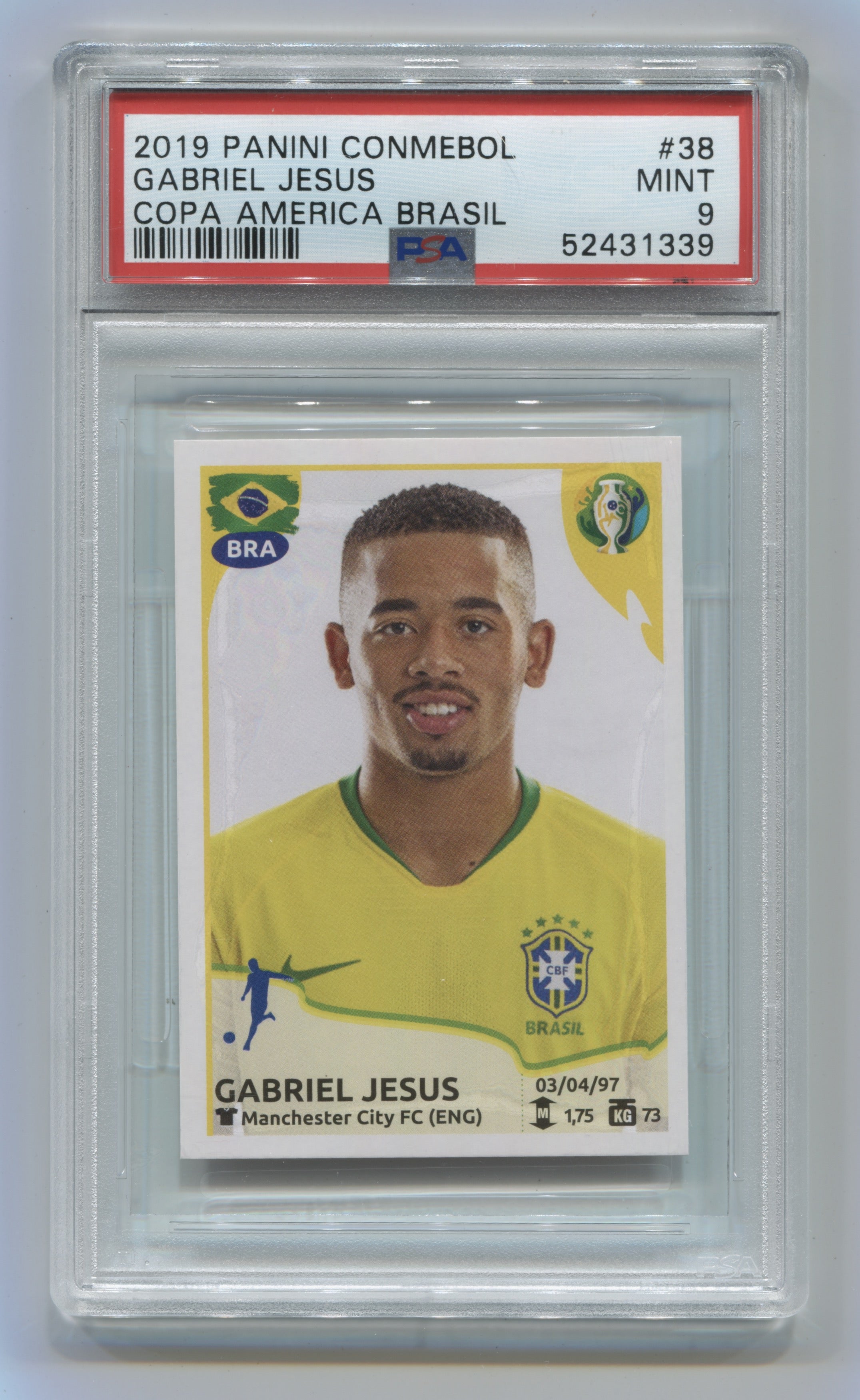 2019 Panini Conmebol Copa America Brasil #38 Gabriel Jesus PSA 9 | Eastridge Sports Cards