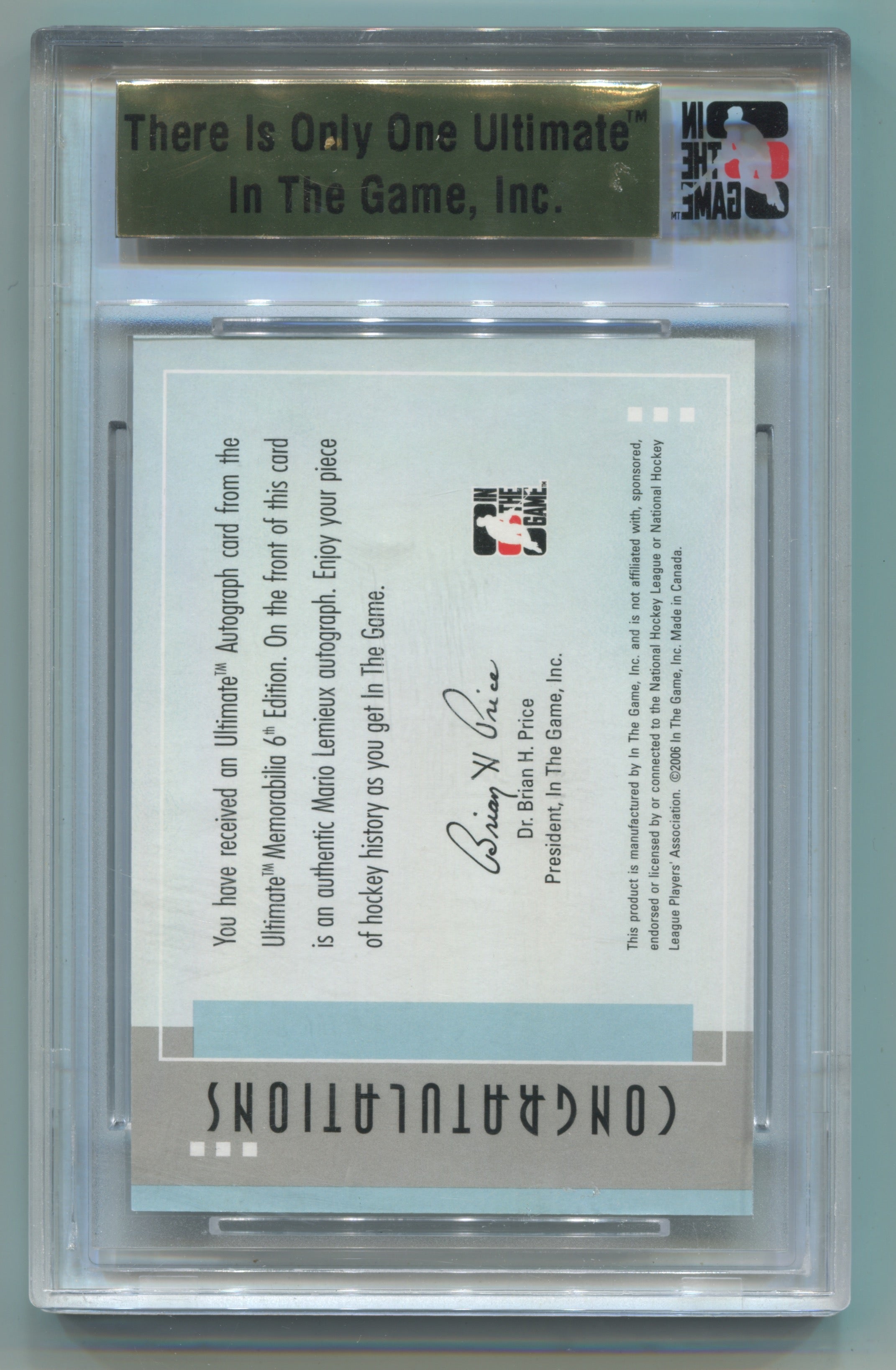 2005-06 ITG Ultimate Memorabilia Ultimate Autograph Silver Mario Lemieux #08/50 | Eastridge Sports Cards