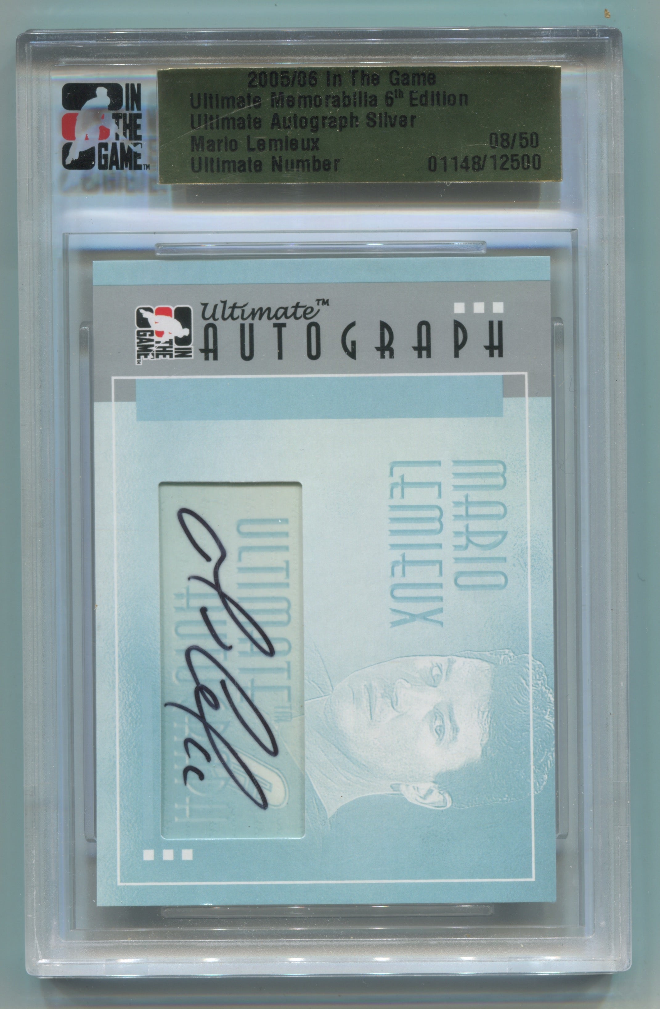 2005-06 ITG Ultimate Memorabilia Ultimate Autograph Silver Mario Lemieux #08/50 | Eastridge Sports Cards