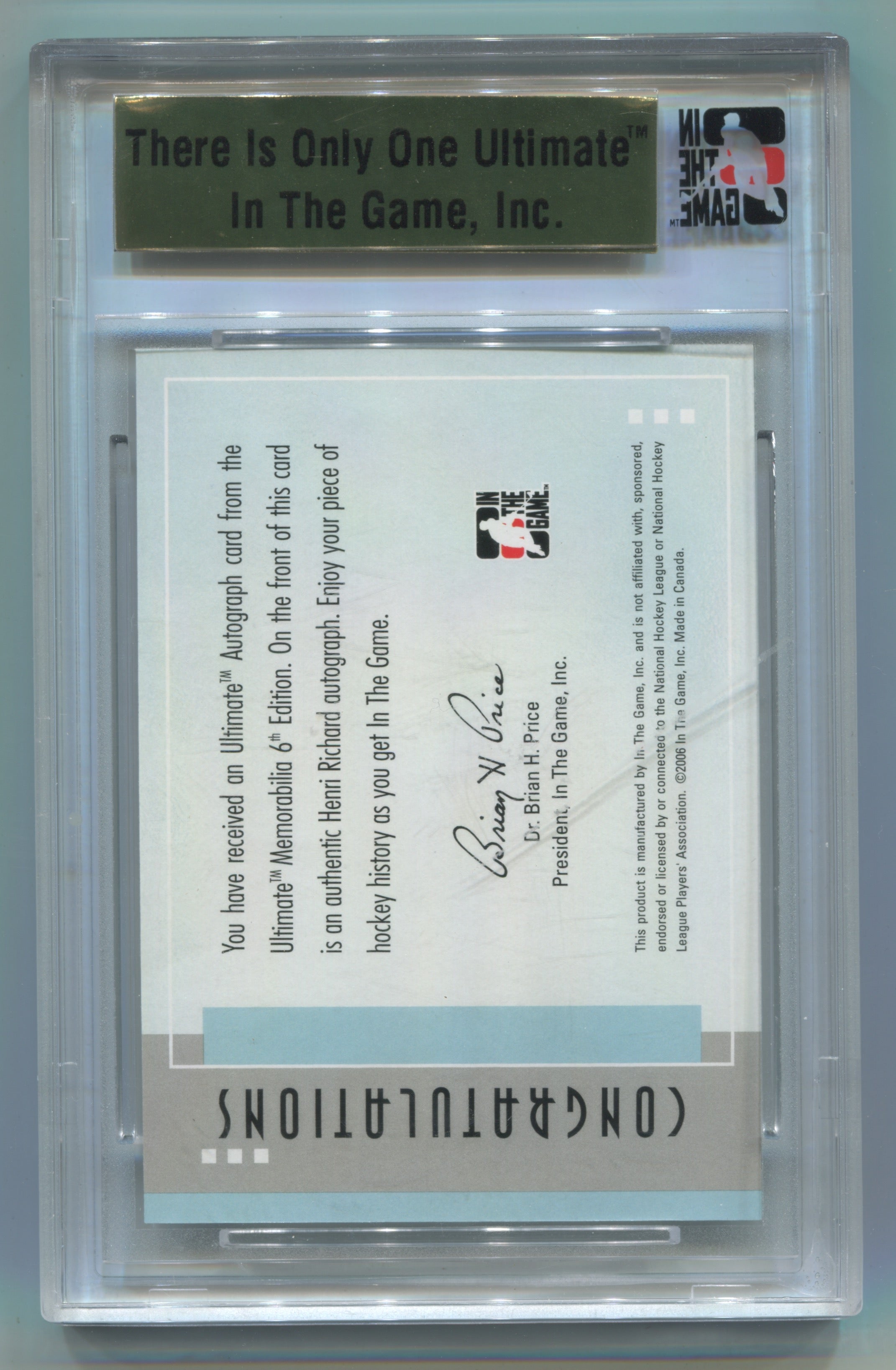 2005-06 ITG Ultimate Memorabilia Ultimate Autograph Silver Henri Richard #15/50 | Eastridge Sports Cards