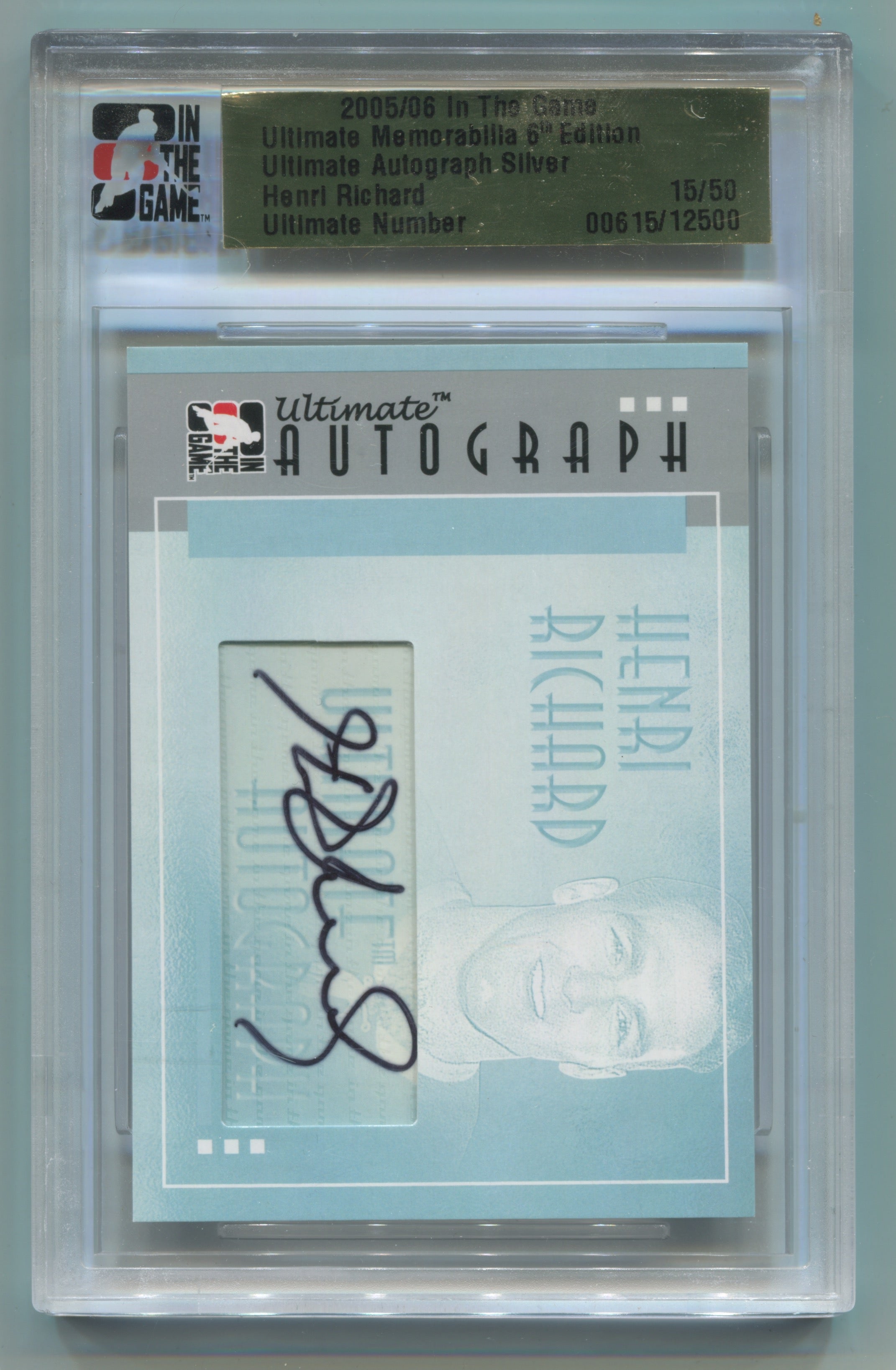 2005-06 ITG Ultimate Memorabilia Ultimate Autograph Silver Henri Richard #15/50 | Eastridge Sports Cards