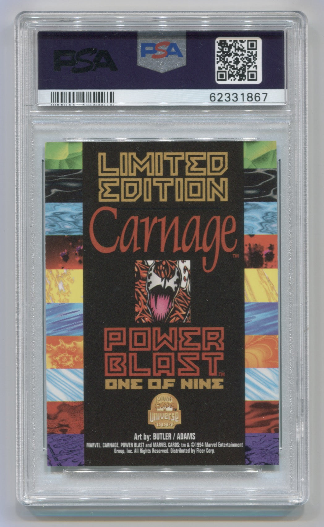 1994 Marvel Universe Power Blast #1 Carnage PSA 10 | Eastridge Sports Cards