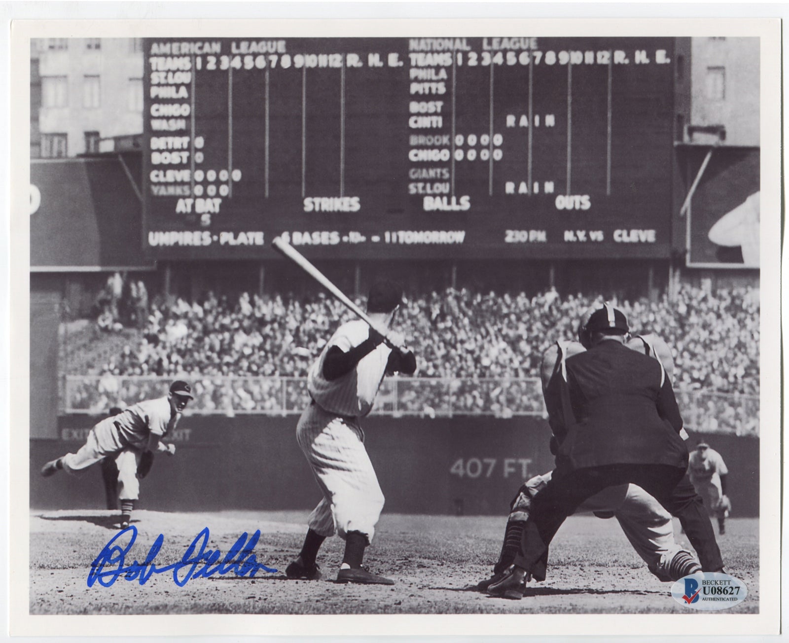 Bob Feller Signed 8x10 Photo