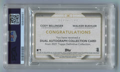 2021 Topps Definitive Collection Dual Autographs #DACKK Walker Buehler/Cody Bellinger #27/35 PSA 9 | Eastridge Sports Cards
