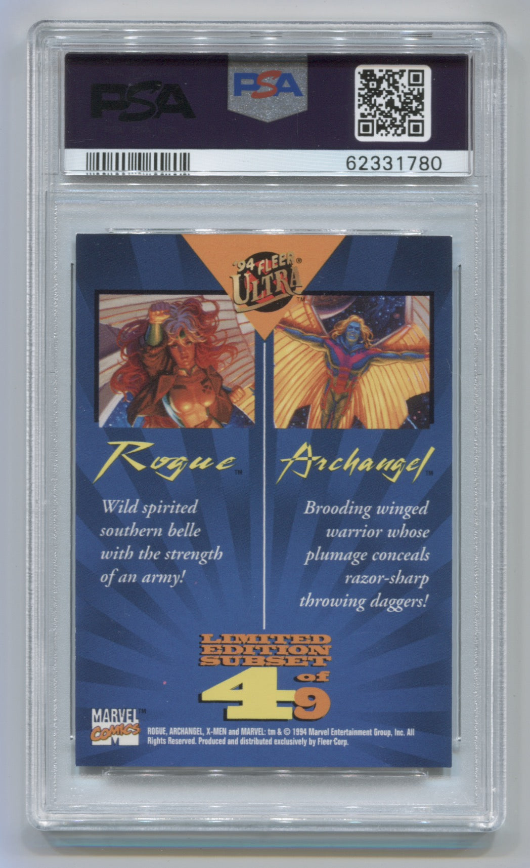 1994 X-Men Ultra Team Portraits #4 Archangel/Rogue PSA 8 | Eastridge Sports Cards