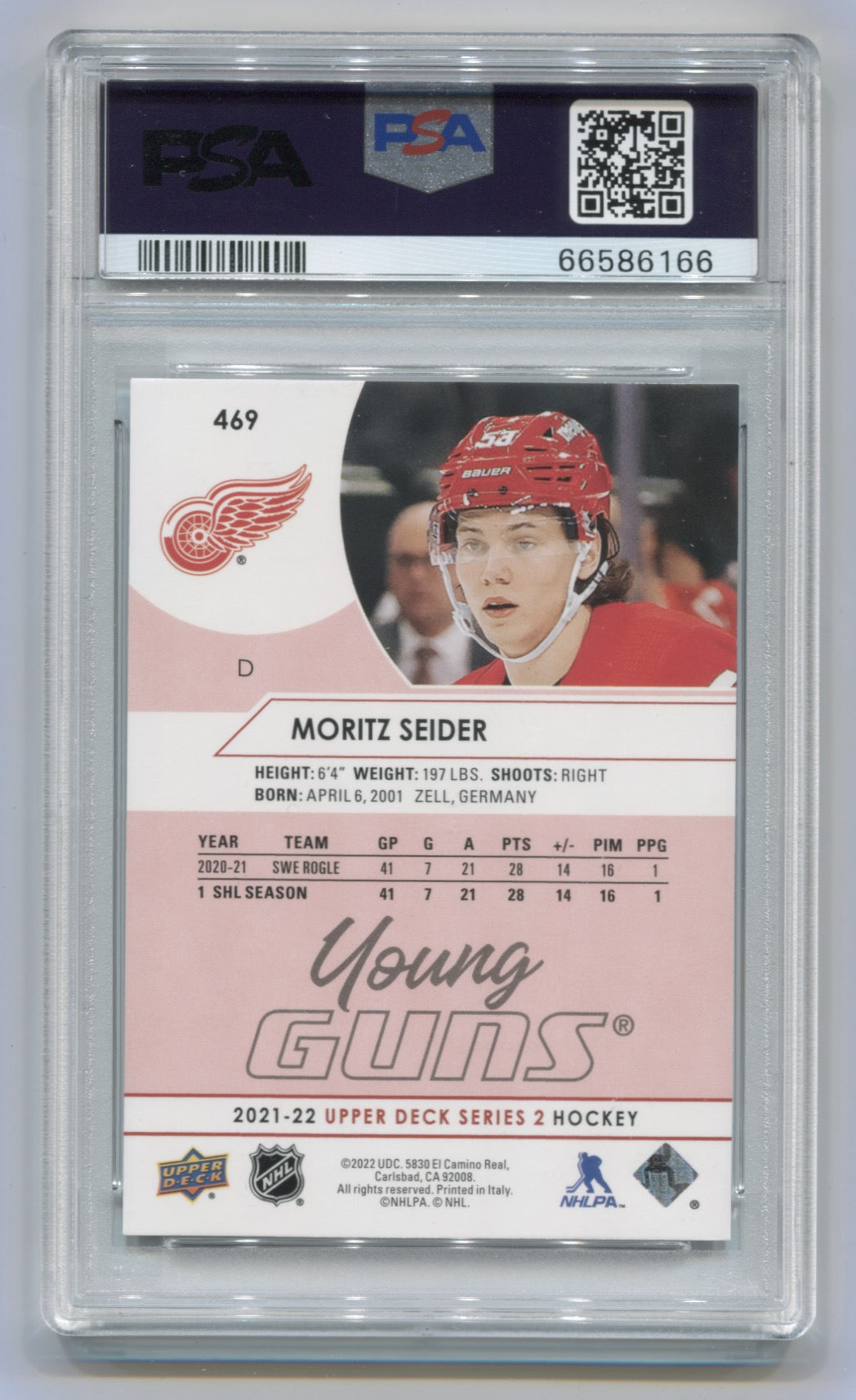 2021-22 Upper Deck Exclusives #469 Moritz Seider #080/100 PSA 8 (Rookie) | Eastridge Sports Cards