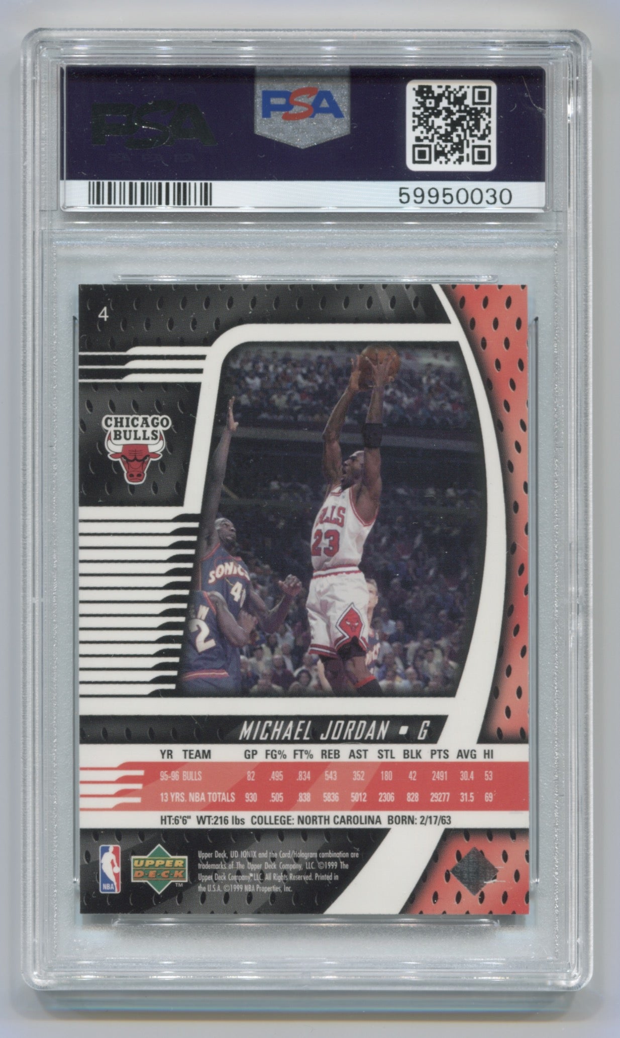 1998-99 UD Ionix #4 Michael Jordan PSA 9 | Eastridge Sports Cards