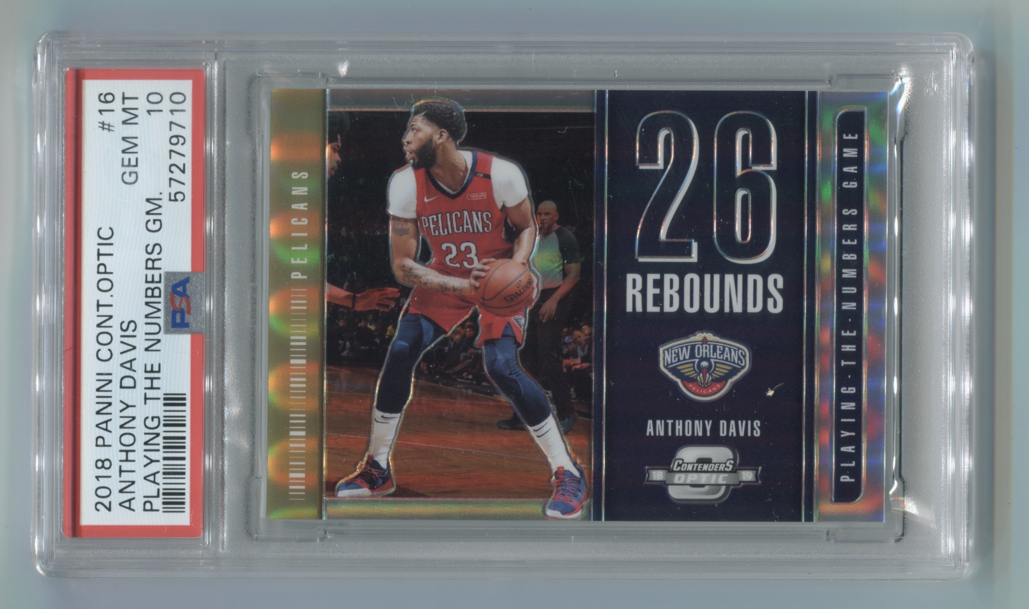 2018-19 Panini Contenders Optic Playing the Numbers Game #16 Anthony Davis PSA 10 | Eastridge Sports Cards