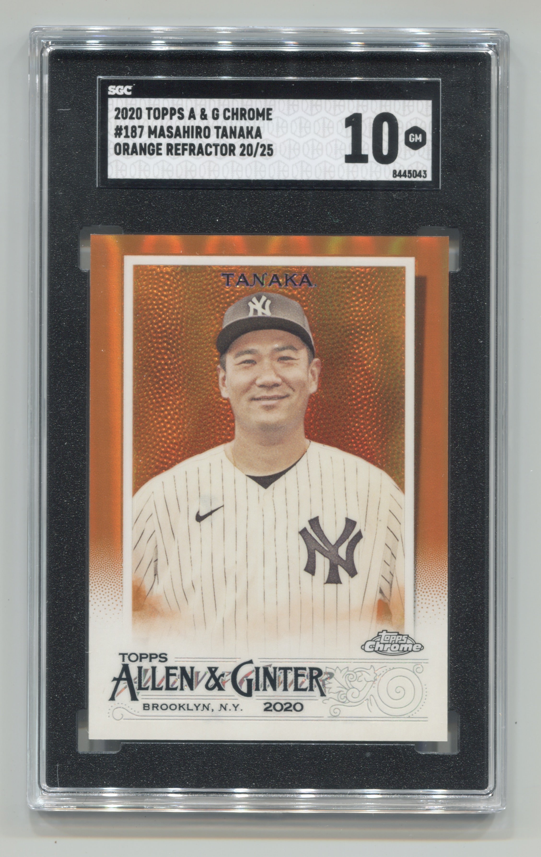 2020 Topps Allen and Ginter Chrome Orange Refractors #187 Masahiro Tanaka #20/25 SGC 10 | Eastridge Sports Cards