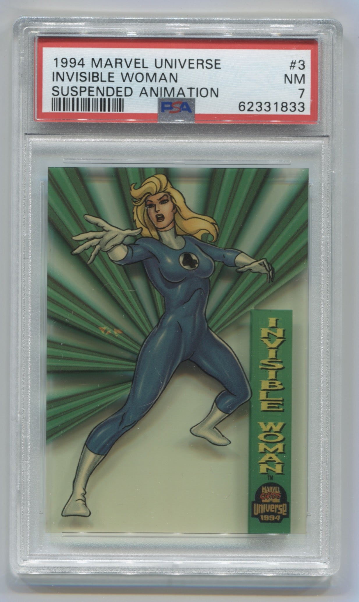 1994 Marvel Universe Suspended Animation #3 Invisible Woman PSA 7 | Eastridge Sports Cards
