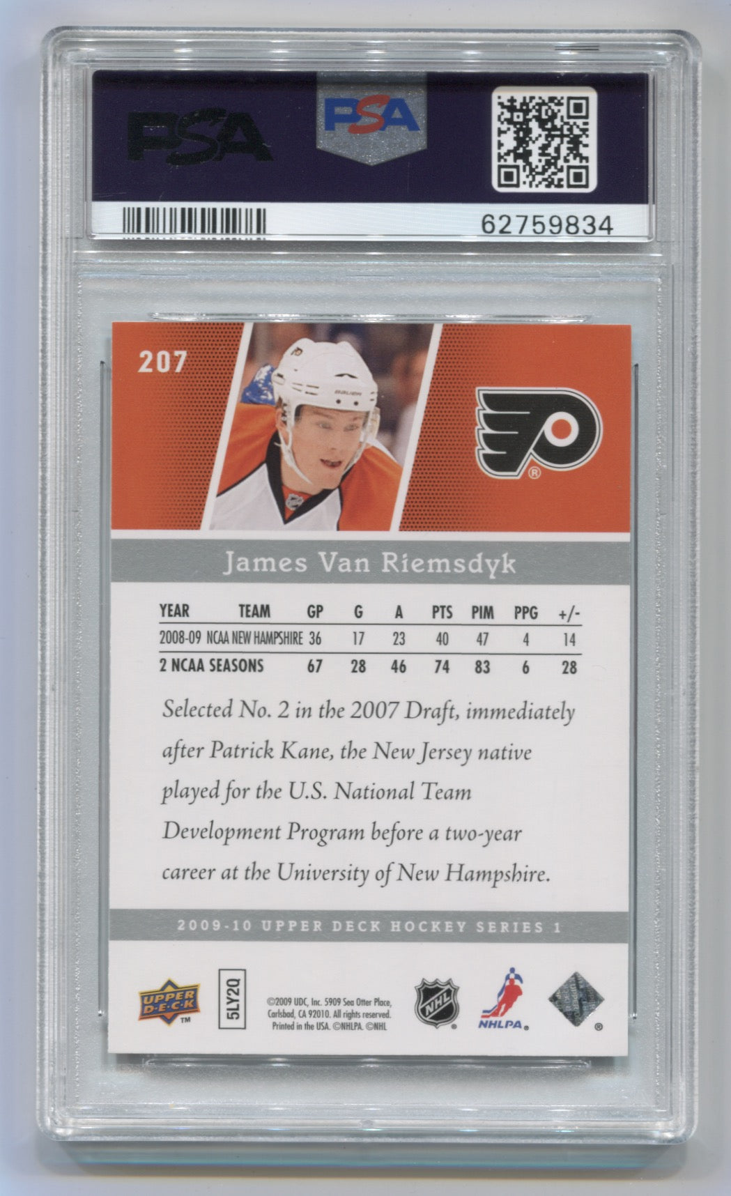 2009-10 Upper Deck #207 James van Riemsdyk PSA 9 (Rookie) | Eastridge Sports Cards