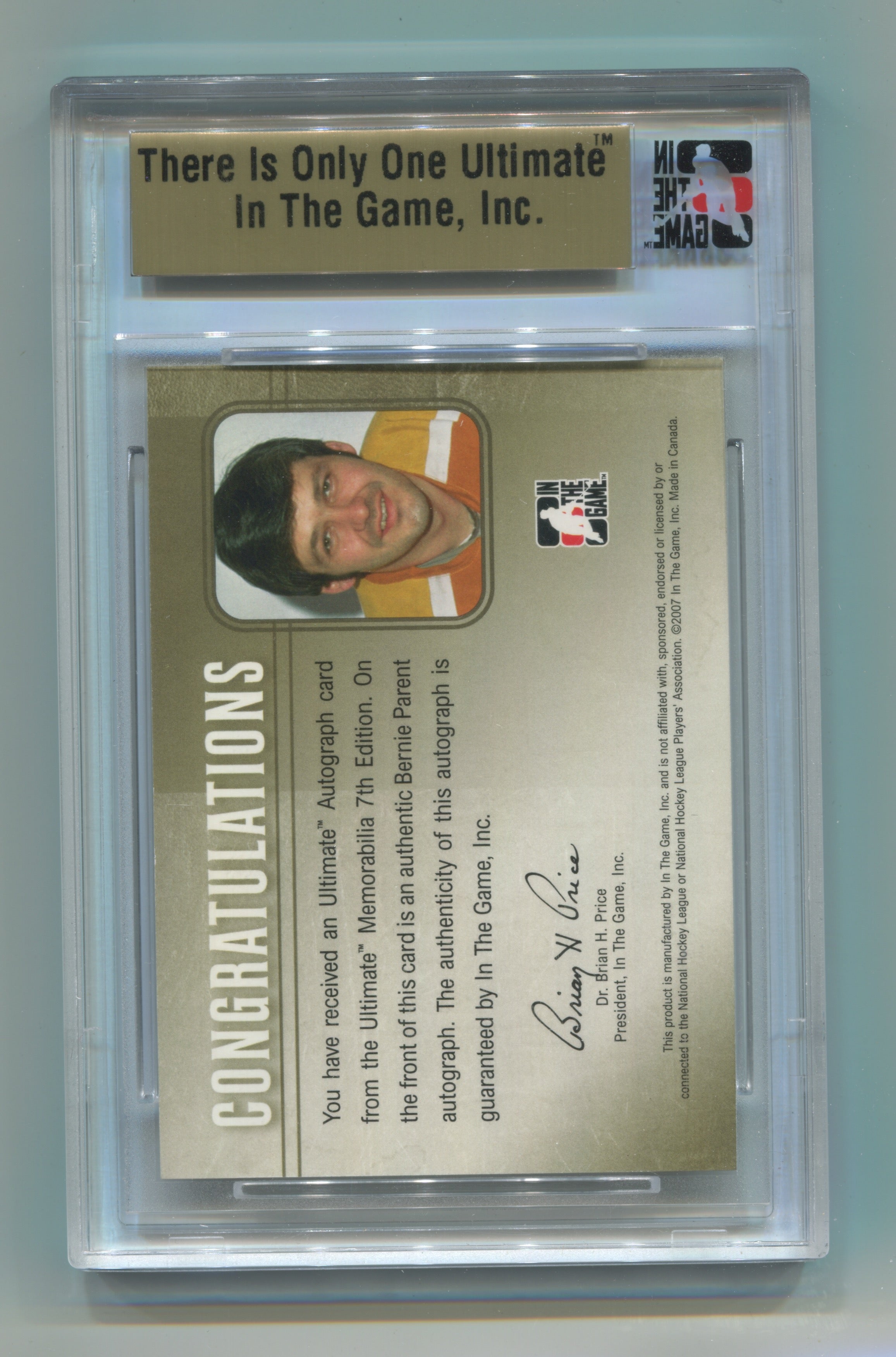 2006-07 ITG Ultimate Memorabilia Autographs #66 Bernie Parent #14/50 | Eastridge Sports Cards