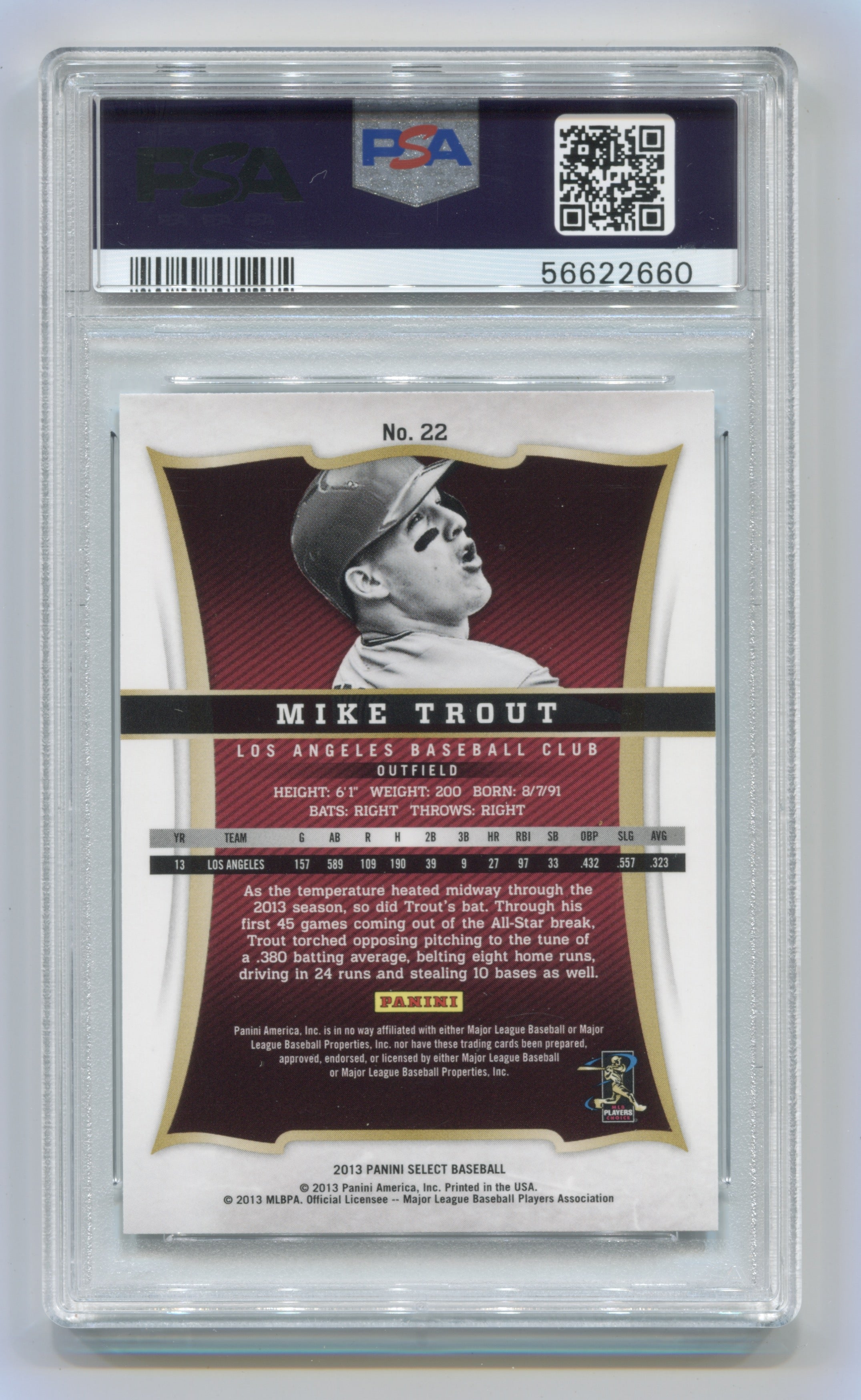 2013 Select #22 Mike Trout PSA 9 | Eastridge Sports Cards