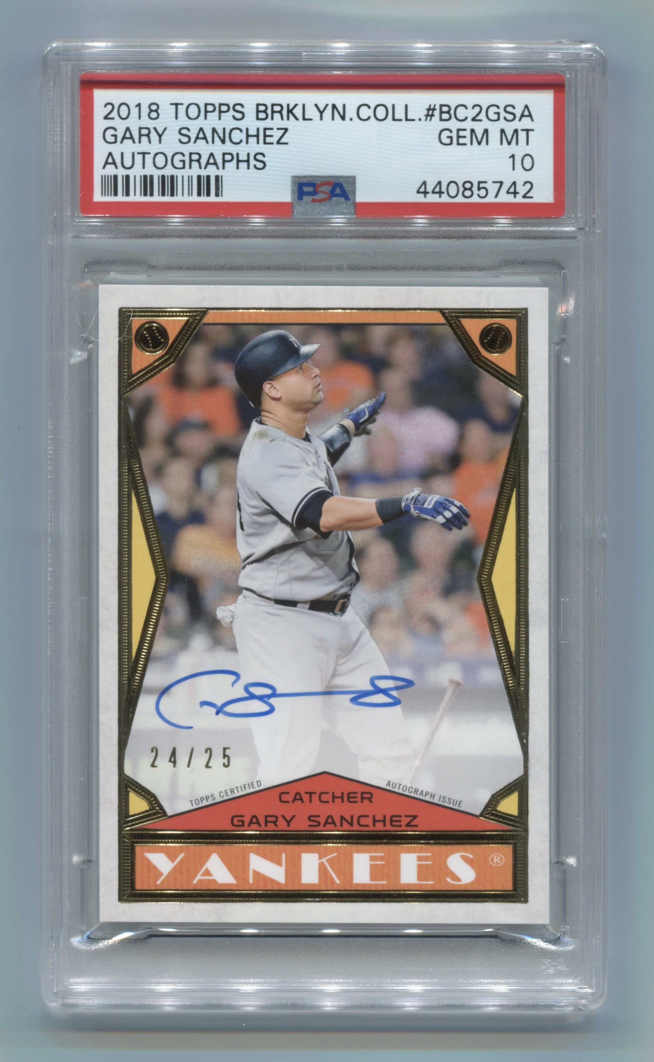 2018 Topps Brooklyn Collection Autographs #BC2GSA Gary Sanchez #24/25 PSA 10 | Eastridge Sports Cards