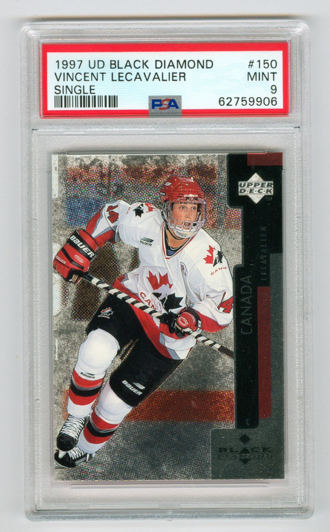 1997-98 Black Diamond #150 Vincent Lecavalier PSA 9 (Rookie) | Eastridge Sports Cards