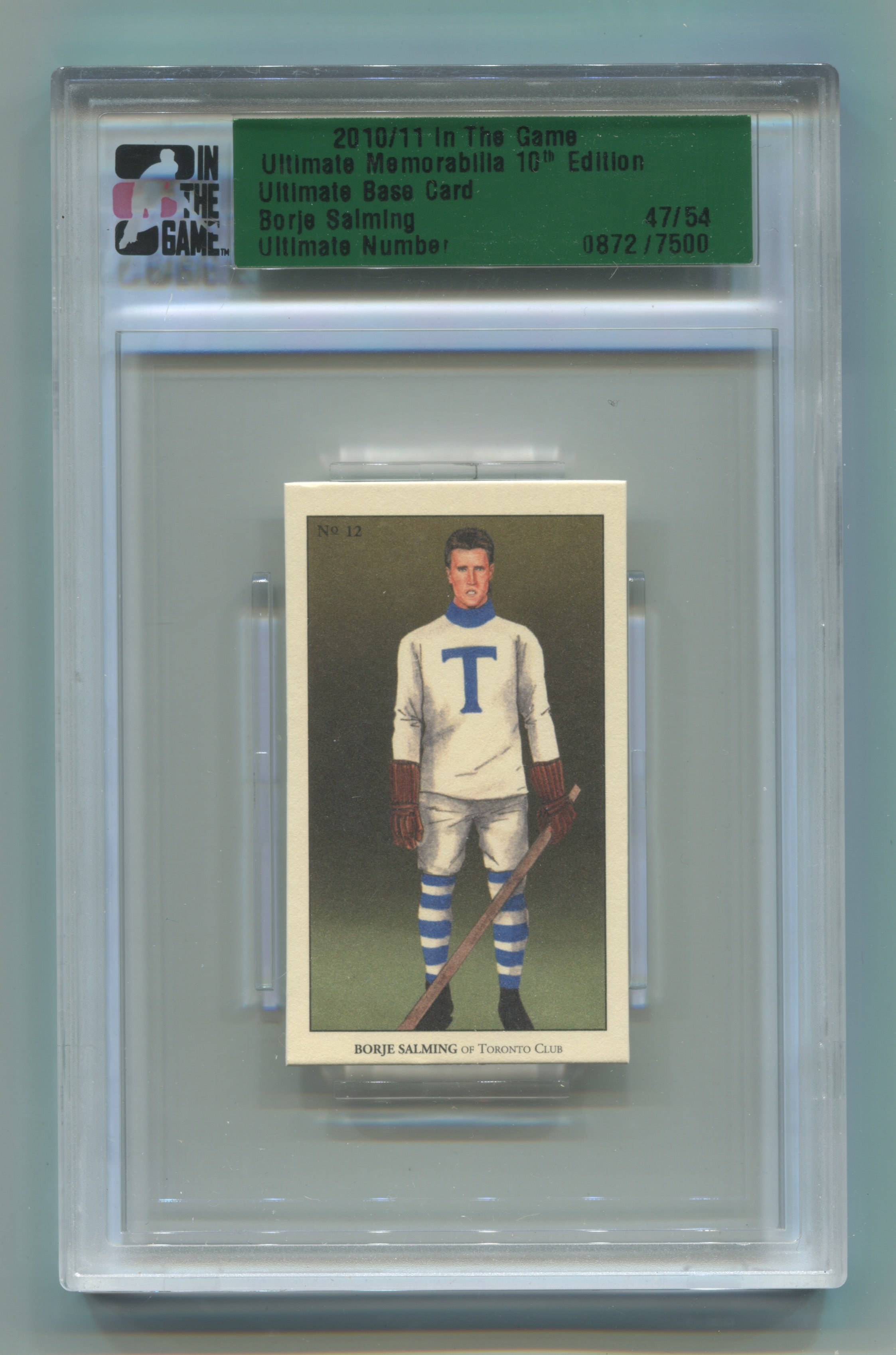 2010-11 ITG Ultimate Memorabilia 10th Edition Base Card Borje Salming #47/54 | Eastridge Sports Cards