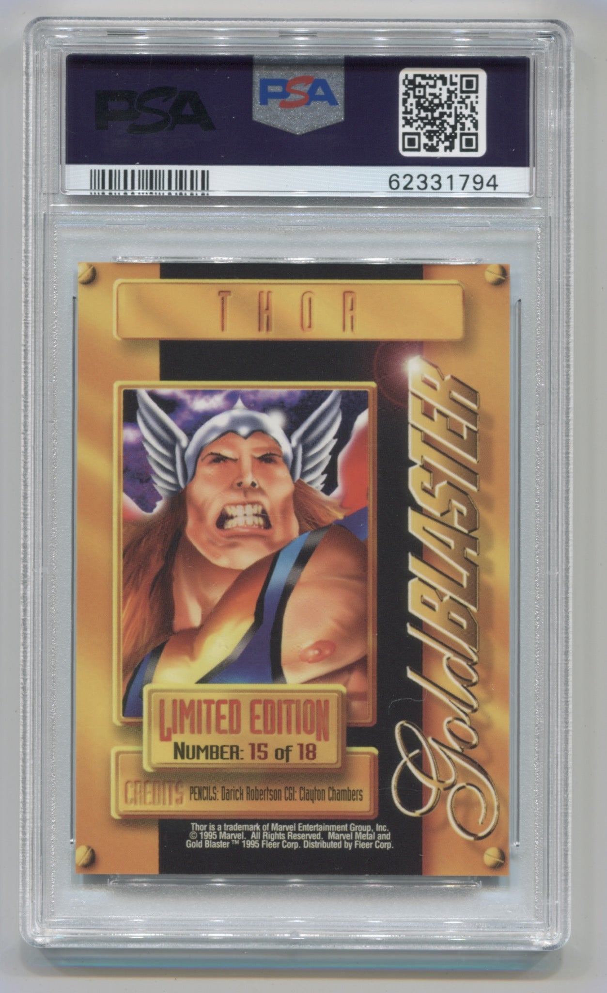 1995 Marvel Metal Blaster Gold #15 Thor PSA 9 | Eastridge Sports Cards