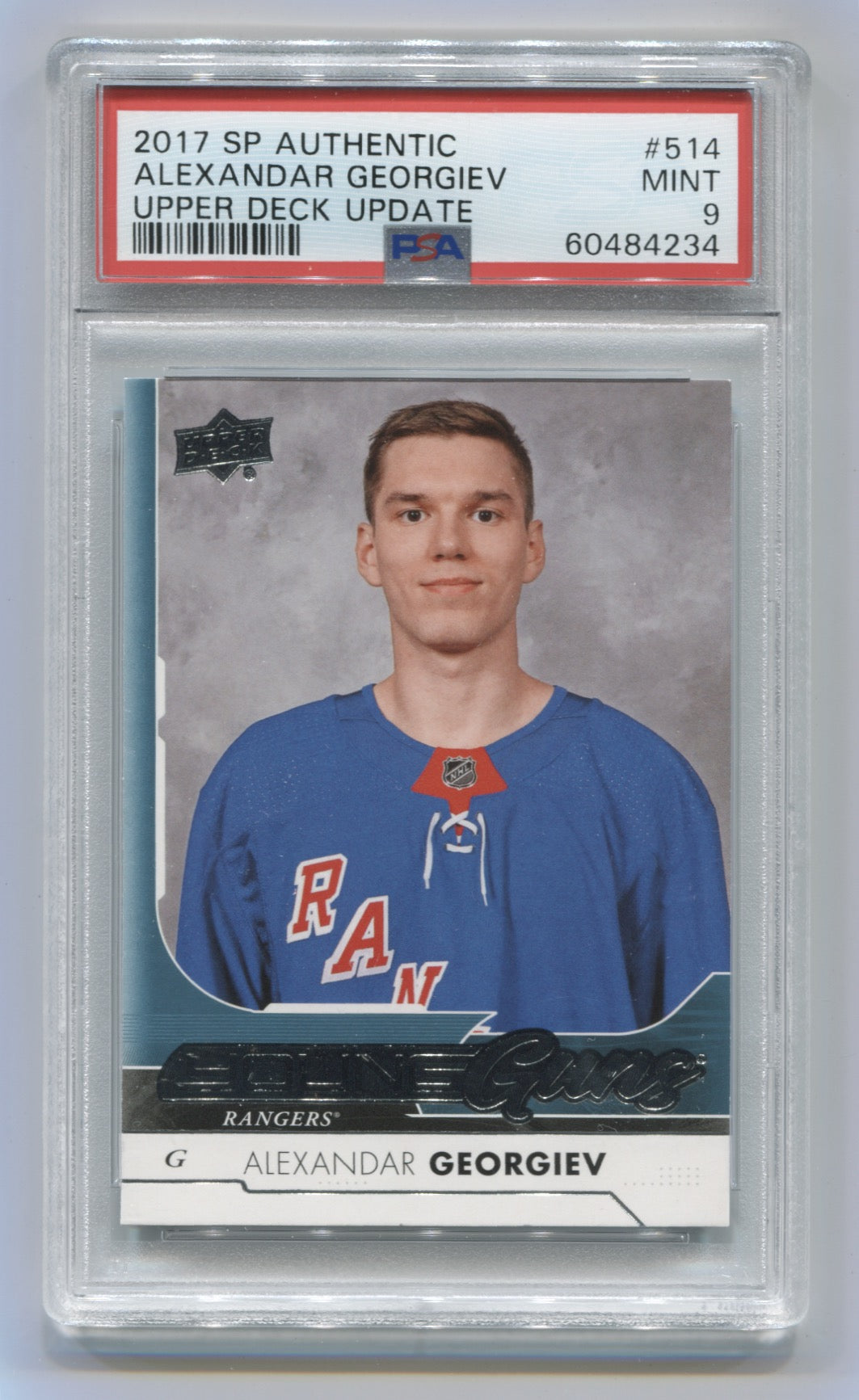 2017-18 Upper Deck #514 Alexandar Georgiev PSA 9 (Rookie) | Eastridge Sports Cards