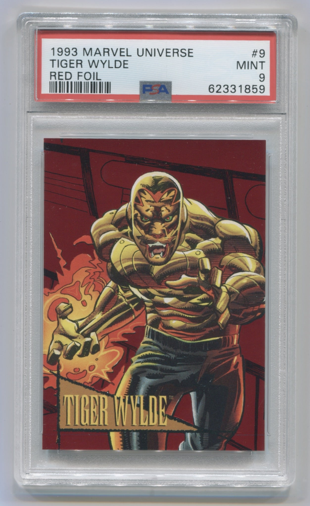 1993 Marvel Universe IV Red Foil #9 Tiger Wylde PSA 9 | Eastridge Sports Cards
